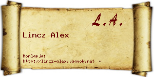 Lincz Alex névjegykártya