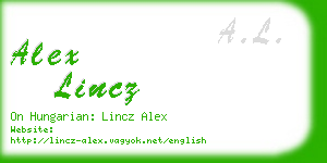 alex lincz business card